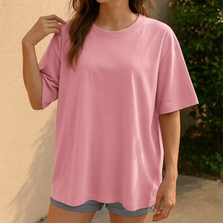 ATHMILE Womens Oversized T Shirts Loose Fit Crewneck Short Sleeve Tops Summer Casual Blouse Y2K 2025 Basic Tee Beach Review