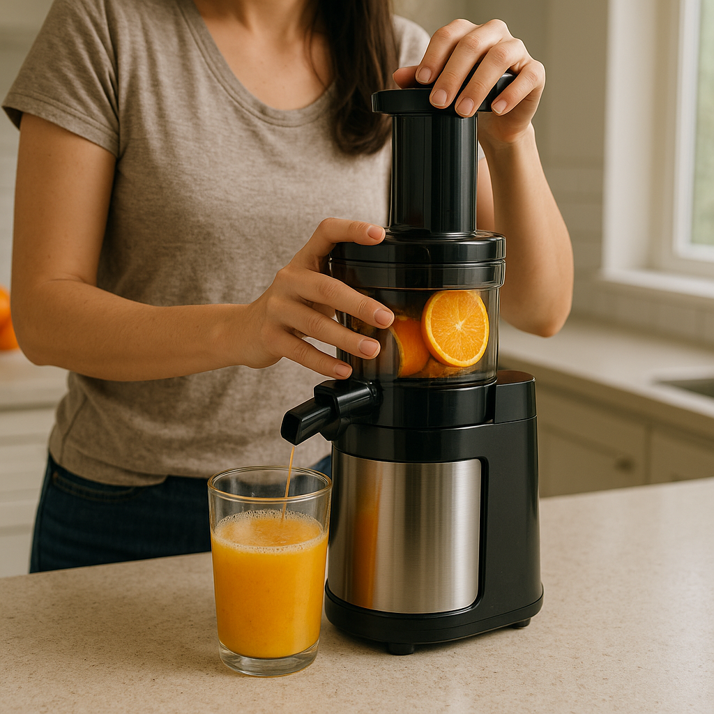 Cold Press Juicer, 5.5inch Wide Feed Chute Juicer Machine, Slow Masticating Juicer for Whole Vegetables & Fruits, Black