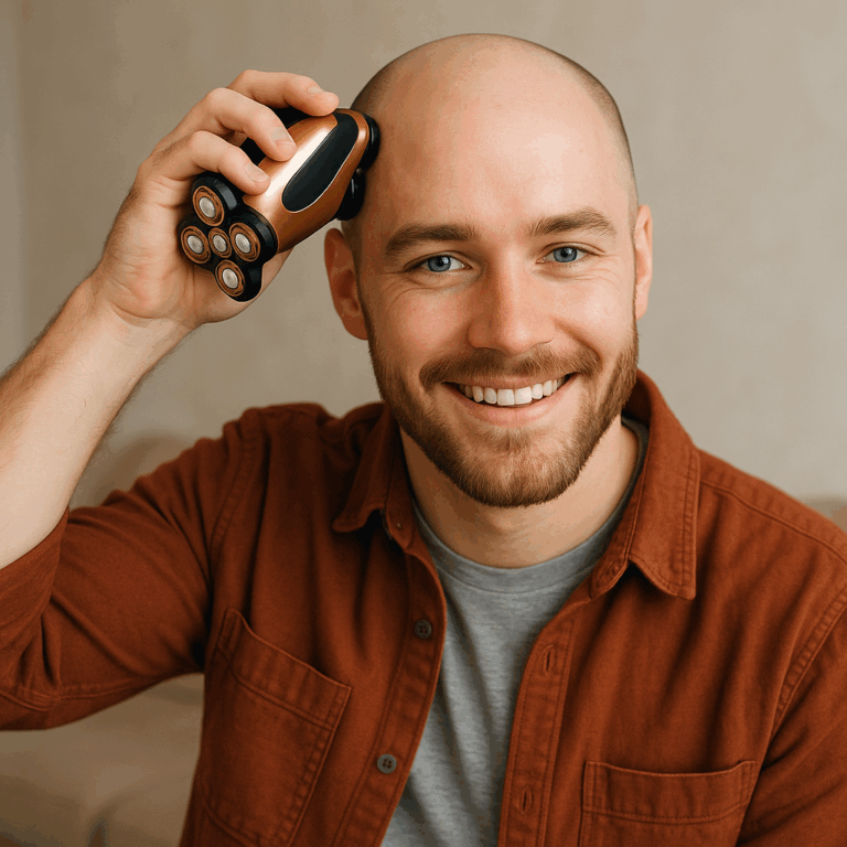 Head Shavers for Bald Men: 5-in-1 Electric Razor – IPX7 Waterproof Shaving Grooming Kit for Balder – Turbo Speed & Precision Blades (Gold) Review by Sam