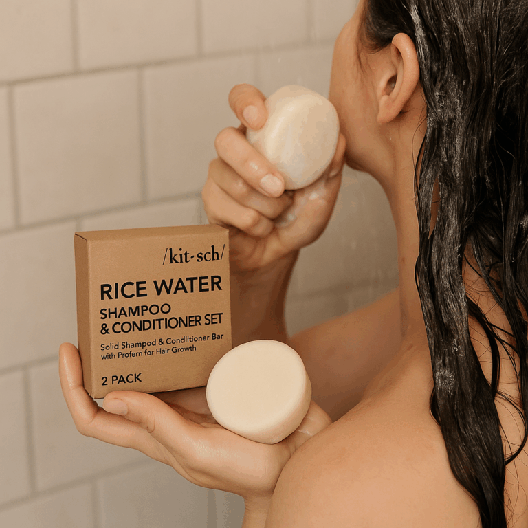 Kitsch Rice Water Shampoo & Conditioner Set – Solid Shampoo & Conditioner Bar with Protein for Hair Growth, Strengthening Hair & Damage Repair – Paraben, Sulfate & Silicone Free – 2 Pack Review