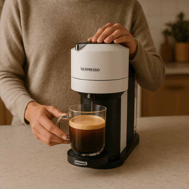 Nespresso Vertuo Next Coffee and Espresso Maker by De’Longhi, White Review