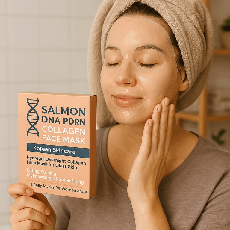Salmon DNA PDRN Collagen Face Mask – Korean Skincare Hydrogel Overnight Collagen Face Mask for Glass Skin – Lifting, Firming, Moisturizing & Pore Refining – 4 Jelly Masks for Women and Men Review