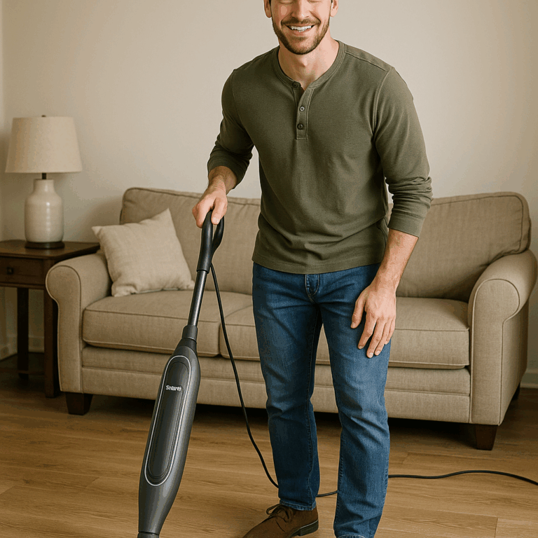 Shark Steam & Scrub Steam Mop, All-in-One Scrubbing and Sanitizing Hard Floor Cleaner, LED Headlights, 4 Dirt Grip Soft Scrub Pads Included, XL Water Tank, Swivel Steering, Hawaiian Grey, S8001 Review by Sam