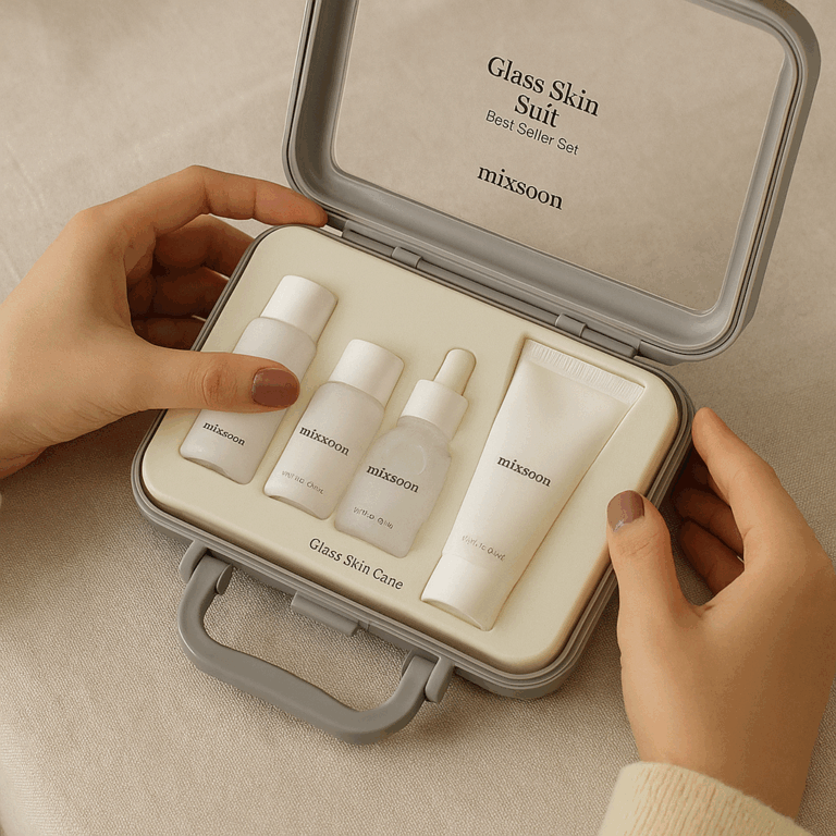 mixsoon Glass Skin Suit Case Best Seller Set (4Items Includes) Skincare Kit Moisturizing For Glow Skin Care Routine Gifts Korean Glass Skin (0.67 Fl.Ozl+0.67 Fl.Oz+0.50 Fl.Oz+1.6 Fl.Oz) Review