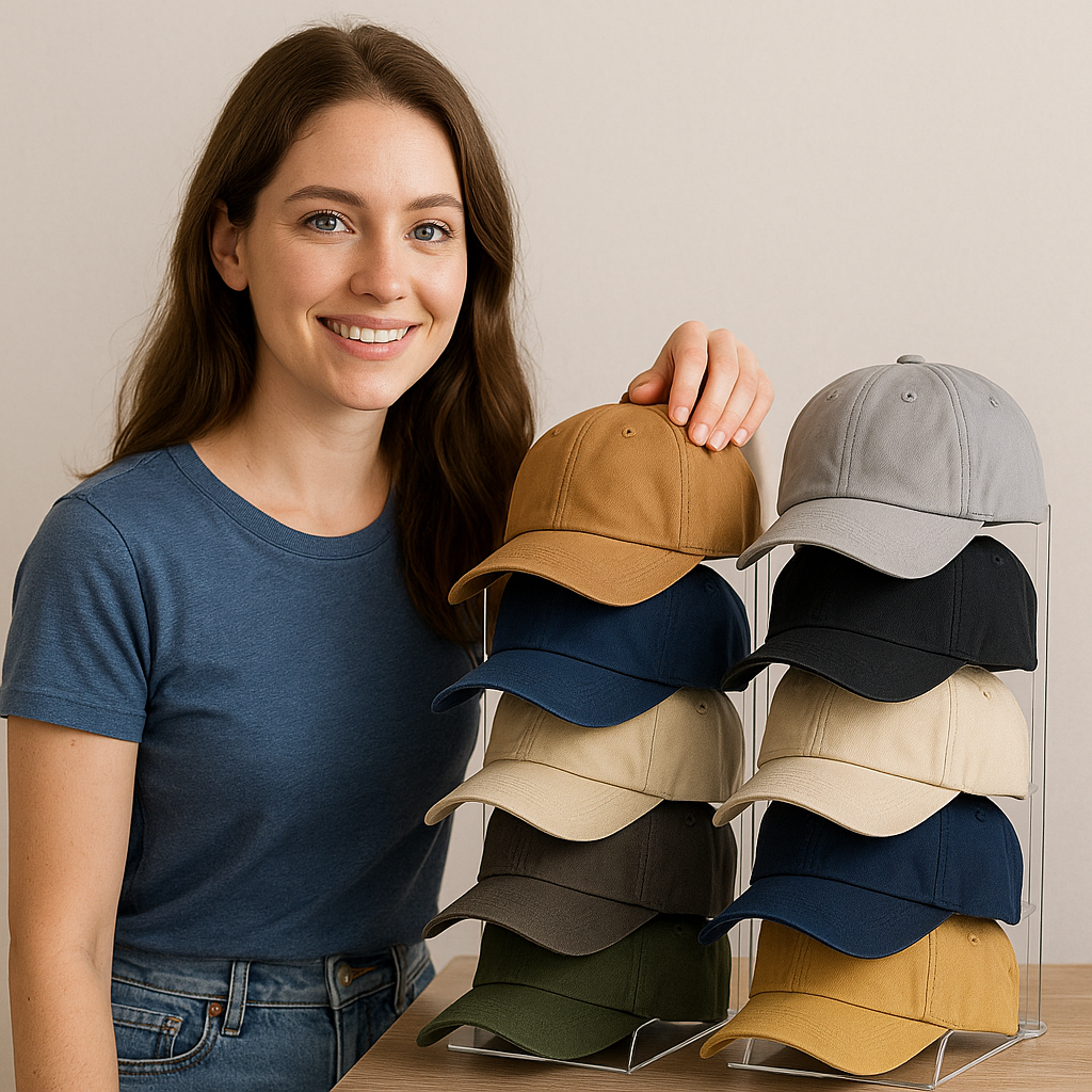 Nicetree Hat Organizer for Baseball Caps, 2 Pcs No Install Acrylic Hat Racks for 14 Baseball Caps Storage, Hat Stand for Baseball Caps Display and Organizer for Dresser, Bedroom, Closet, Office