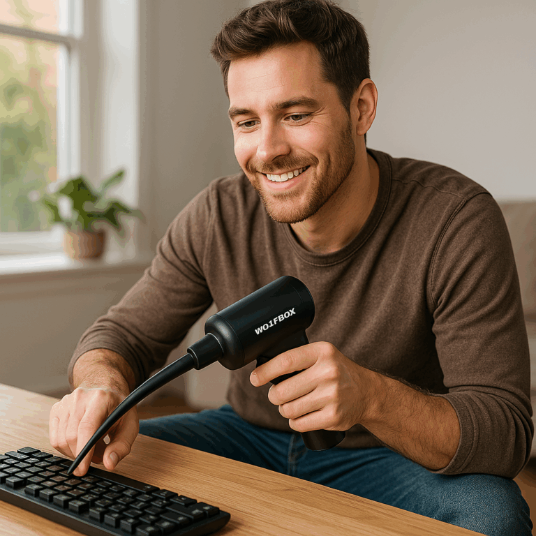 WOLFBOX MF100 Electric Air Duster-150000RPM Super Power Cordless Air Duster, Rechargeable Brushless Motor Durable Blower, 3-Gear Adjustable Dust Blower for Computer, Keyboard, Outdoor, House and Car Review by Sam